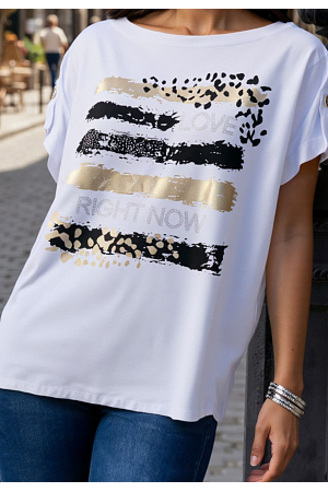 PRINTAD T-SHIRT MED FOILDETALJ (mixat pack)