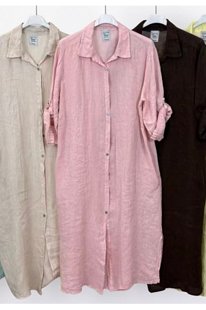 SKJORTKLÄNNING I 100% LINNE