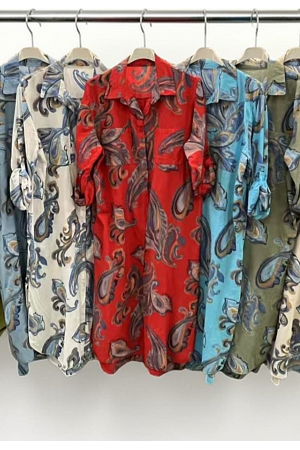 PAISLEYMÖNSTRAD LÅNGSKJORTA / SKJORTKLÄNNING