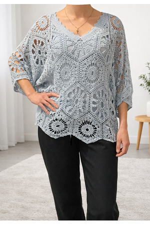 "FANNY" VIRKAD TOPP MED UNDERLINNE