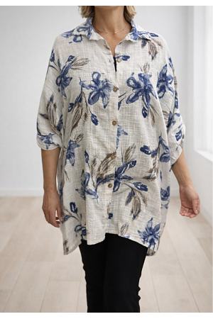 MÖNSTRAD OVERSIZE-SKJORTA