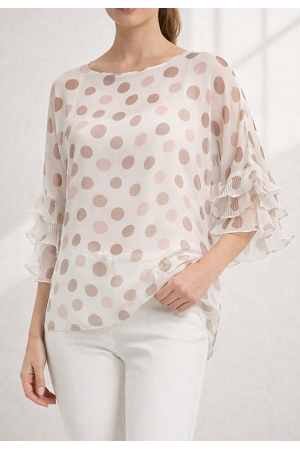 SHIFFONBLUS MED VOLANGÄRM