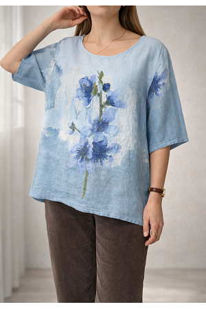 BLOMMIG LINNETOPP I MJUKA AKVARELLTONER