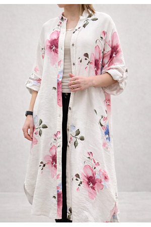 BLOMMIG SKJORTKLÄNNING