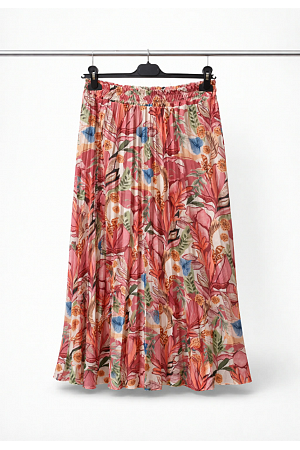 PLISSERAD KJOL MED MÖNSTER