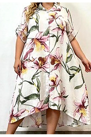 BLOMMIG SKJORTKLÄNNING LINNEMIX