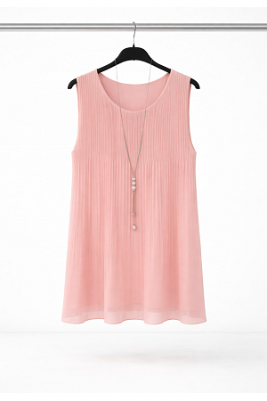 PLISSERAT LINNE MED HALSBAND