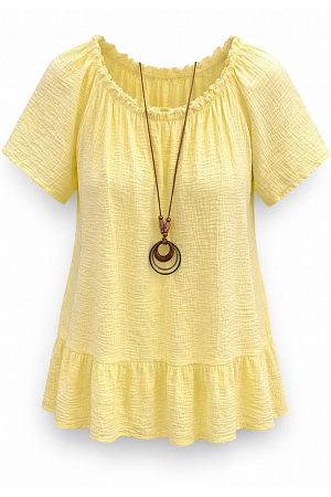 BÄCKEBÖLJA BLUS MED HALSBAND