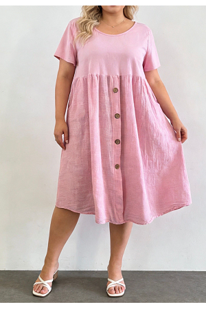 LUFTIG BOMULLSKLÄNNING MED KNAPPDETALJER