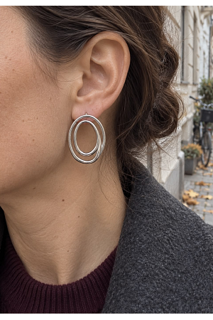 DOUBLE OVAL EARRINGS