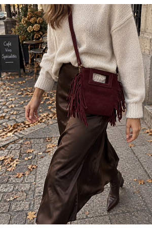 LITEN BOHO-VÄSKA I ÄKTA MOCKA