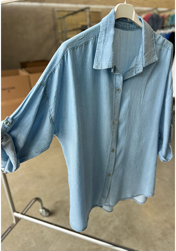 JEANSKJORTA I MJUK DENIM MED KORTARE ÄRM 2