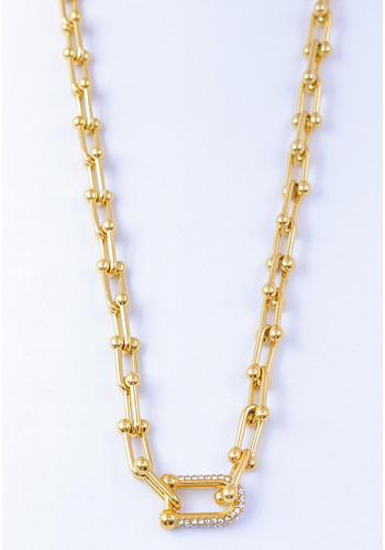 CHUNKY KEDJEHALSBAND MED STRASSDETALJ 2