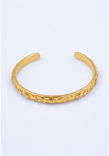 GRAVERAD CUFF-ARMRING I ROSTFRITT STÅL 2