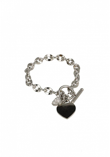 ARMBAND I ROSTFRITT STÅL MED HJÄRTBERLOCKER 1
