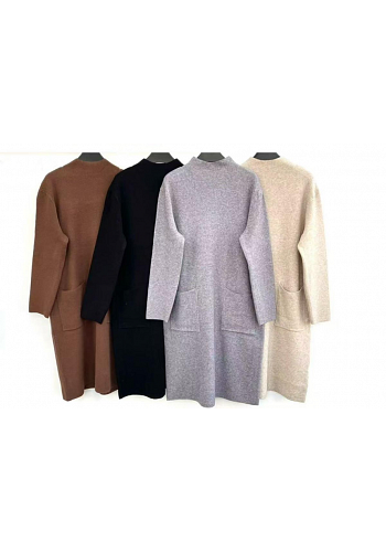 LÅNG STICKAD KLÄNNING MED FICKOR – MIXAT PACK 2