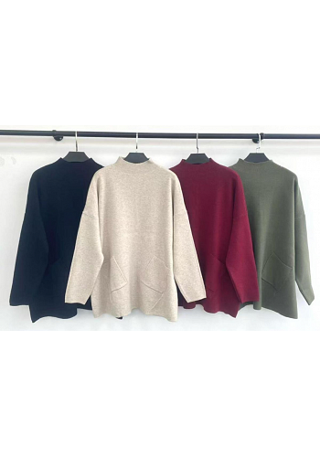 STICKAD TRÖJA MED FICKOR OCH HALVPOLOKRAGE – MIXAT PACK 2