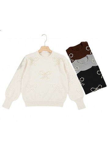 STICKAD TRÖJA MED PÄRLDEKOR - Mixat pack 2