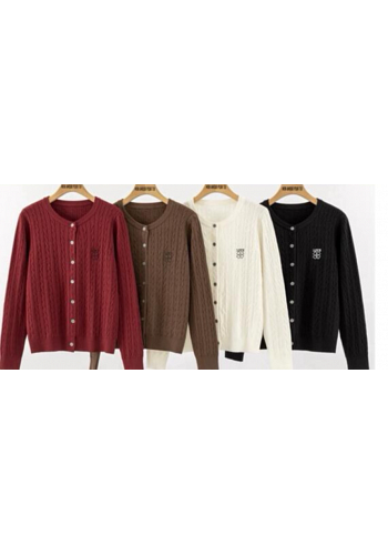 KABELSTICKAD CARDIGAN MED KNAPPAR - MIXAT PACK 2