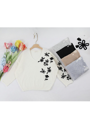 STICKAD TRÖJA MED BLOMMOR  - MIXAT PACK 2