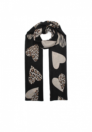 HJÄRTMÖNSTRAD SCARF I VISKOS 1