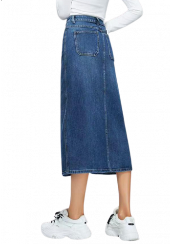 MIDI JEANSKJOL MED FICKOR 2
