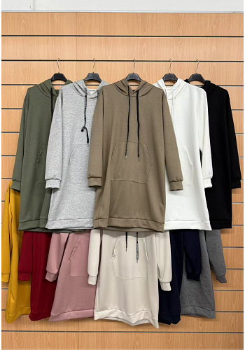OVERSIZE HOODIEKLÄNNING MED FICKA 2