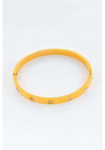 Styv guldarmring med stenar 1