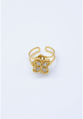 JUSTERBAR RING MED BLOMMA 2
