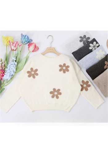 STICKAD TRÖJA MED BLOMMOR – MIXAT PACK 2