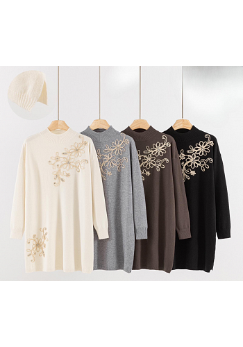 STICKAD LÅNGTRÖJA/KLÄNNING MED BRODERIDETALJER MIXAT PACK 2