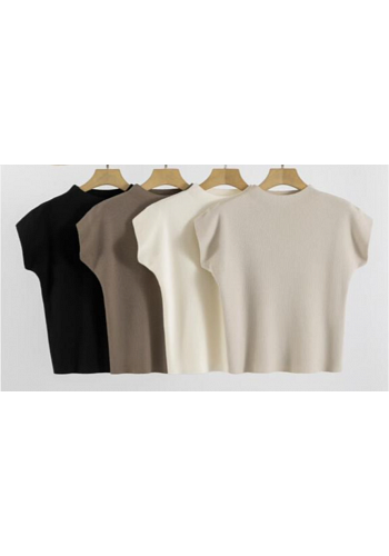 ÄRMLÖS RIBBAD TRÖJA - SVART 2