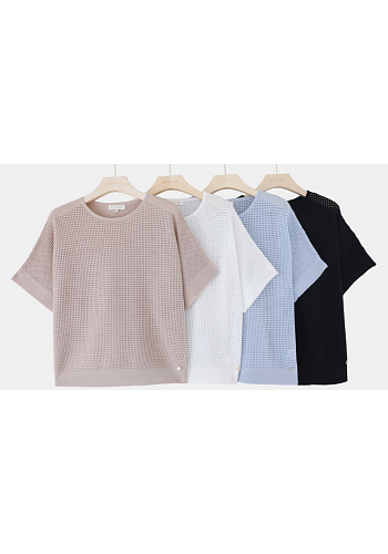 STICKAD T-SHIRT MED STRASSDETALJ MIXAT PACK 2