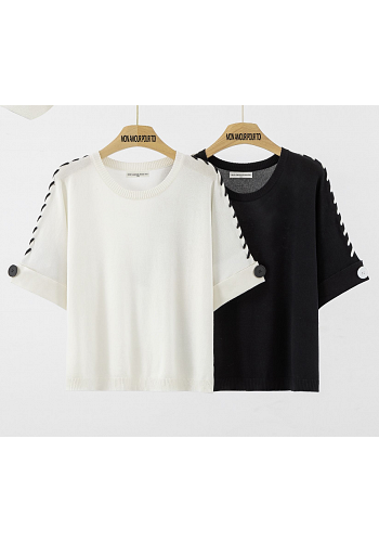 KNAPPÄRMAD TRÖJA MED FLÄTDETALJ MIXAT PACK 2