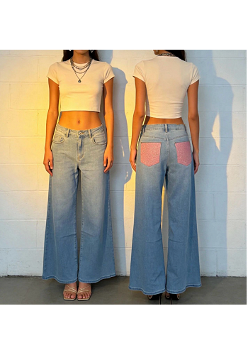 VIDA JEANS MED STRASSDETALJER 2