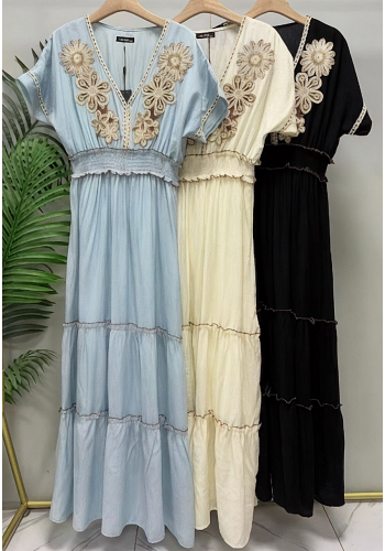 LÅNG KLÄNNING MED BRODERI (mixat pack) 2