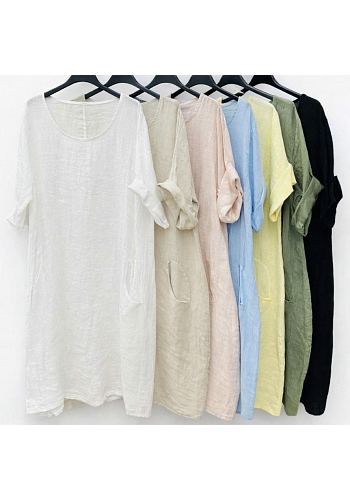 LINNEKLÄNNING MED FICKOR 2