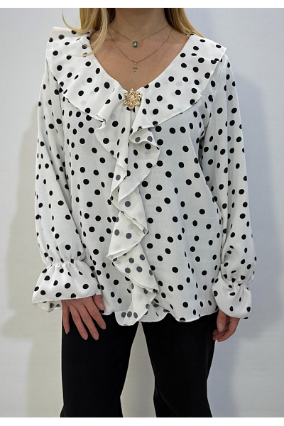 PRICKIG BLUS MED AVTAGBAR BROSCH