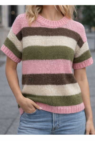 RANDIG KORTÄRMAD TRÖJA