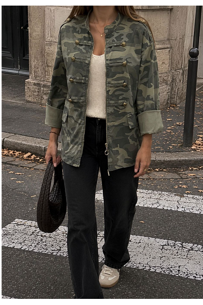 OFFICERSINSPIRERAD CAMOUFLAGEJACKA
