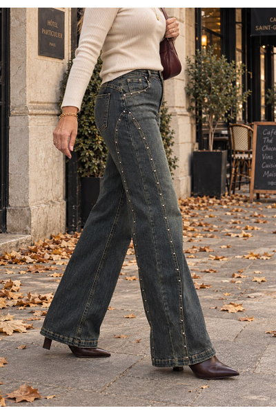 VIDA JEANS MED NITDETALJER