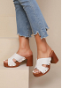 SANDAL I VÄVT TYG MED HÖG KLACK 2