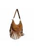 Axelremsväska med fransar i mocka-look 2