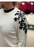 STICKAD TRÖJA MED BRODERADE BLOMMOR 3
