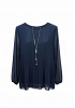 PLISSERAD CHIFFONBLUS MED HALSBAND 19