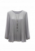 PLISSERAD CHIFFONBLUS MED HALSBAND 20