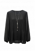 PLISSERAD CHIFFONBLUS MED HALSBAND 5