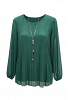 PLISSERAD CHIFFONBLUS MED HALSBAND 17
