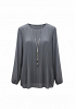 PLISSERAD CHIFFONBLUS MED HALSBAND 7