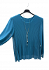 PLISSERAD CHIFFONBLUS MED HALSBAND 23
